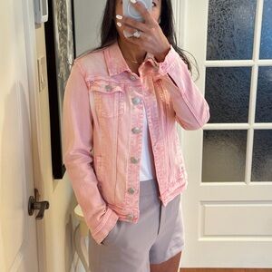 Women's Pink Denim Jacket - Classic Trucker Style